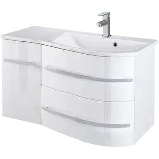WELLTIME »OSLO« Breite 90 cm, Badmöbel mit geschwungener Front, Ablage links,