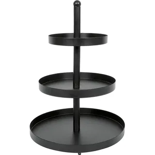 Etagere - schwarz - Metall - 3-lagig - 25 x 35 cm - Servierplatte - Schwarz
