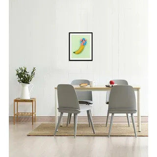 Bild QUEENCE "Collin", bunt (farbe rahmen: schwarz, farbe bild(er): bunt), B:50cm H:70cm, Acrylglas, Holz, Papier, Bilder, Bild, HD Premium Poster-Druck inkl. Holzrahmen