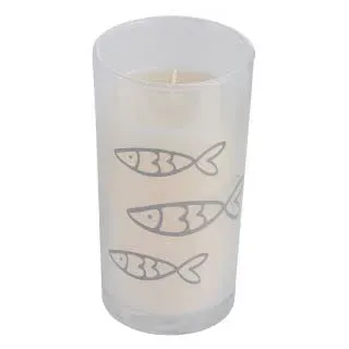 HOMEA 6BPV110BC Kerzen, Glas, Weiß, klein