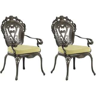 Beliani Gartenstuhl 2er-Set Gartenstuhl 69 x 55 x 97 cm dunkelbraun