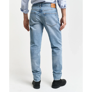 Slim-fit-Jeans GANT "SLIM GANT JEANS", Herren, Gr. 40, Länge 36, blau (light blau vintage), Denim/Jeans, Obermaterial: 97% Baumwolle, 2% Polyester, 1% Elasthan, slim fit, Jeans Slim-fit-Jeans