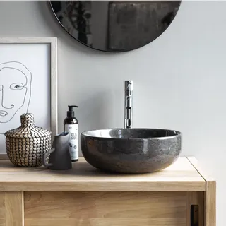 Pia - Waschbecken aus Marmor dark grey ∅ 33 cm
