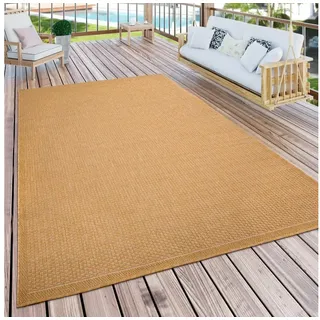 Paco Home Teppich »Timber 125« rechteckig 4 mm Höhe Flachgewebe, Sisal Optik, auch als Läufer, In- und Outdoor geeignet, gelb