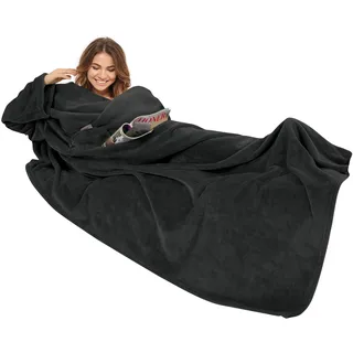 Gözze Ärmeldecke Kuscheldecke 150 x 240 cm Schwarz