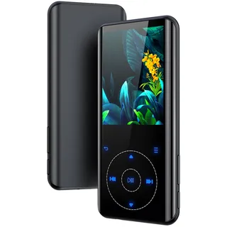 64GB MP3 Player Bluetooth 5.3, HiFi Musik Lossless Sound, Metallgehäuse Built-in HD Speaker,Touch-Taste, Lautsprecher,Voice Recorder für Sport, Laufen, erweiterbar bis zu 128GB (64G Schwarz)
