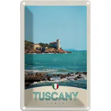 Blechschild 20x30 cm - Toskana Italien Meer Strand Haus