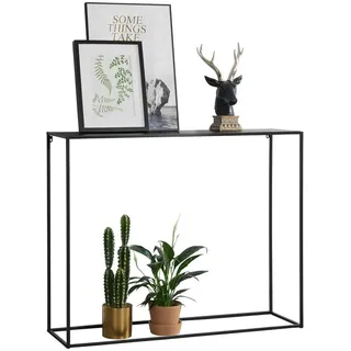 [en.casa] Konsolentisch Malvarrosa , Schwarz , Metall , 115x92x32 cm , Wohnzimmer, Wohnzimmertische, Konsolentische