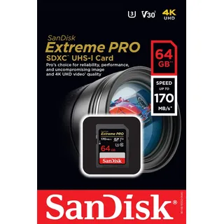 Extreme Pro SDHC/SDXC UHS-I U3 R170/W90 64 GB