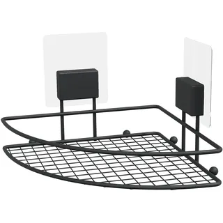 Compactor BESTLOCK Magic Bath Black Eckregal, selbstklebend, 20x20x13,5 cm, Chrom, wasserfest