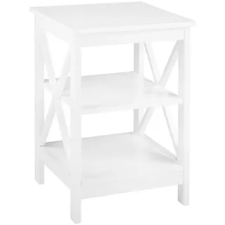 Beliani Beistelltisch, weiß quadratisch 40x60x40 cm Wohnzimmer, Wohnzimmertische, Beistelltische