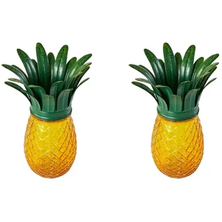 Solarlampen für Außen - 2 Stück ANANAS Laterne Solarleuchte Wasserdicht LED für Garten Deko Geschenke, Terrasse, Rasen (warmweiß)