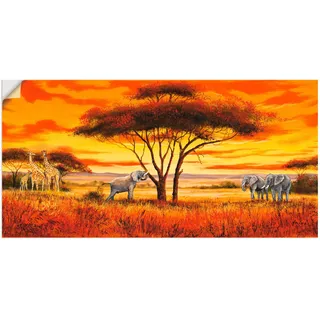 Artland Wandbild »Afrikanische Landschaft II«, Afrika, (1 St.), als Alubild, Outdoorbild, Leinwandbild, Wandaufkleber, versch. Größen, braun