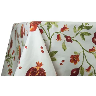 BIANCHERIAWEB Tischdecke mit Granatapfel-Design, für Küche und Wohnzimmer, hergestellt in Italien, 100% Baumwolle, 140 x 140 cm