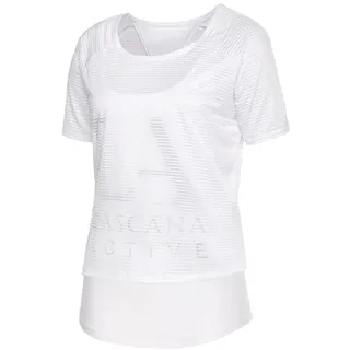 LASCANA ACTIVE, Funktionsshirt 2 in 1 T-Shirt im Layer-Design, weiß,