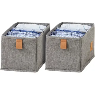 LOVE !T STORE !T Aufbewahrungsbox 15 x 30 x 15 cm 2-tlg. grau