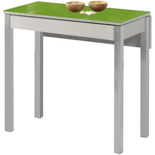 ASTIMESA Küchentisch mit Flügel aus Glas, grün, 50 x 90 cm