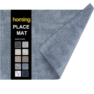 homing Tischsets, Platzdeckchen, Tischuntersetzer aus Kunstleder, hitzebeständig, 6 Stück, wasserdicht, abwischbar, für drinnen und draußen, leicht zu reinigen – Denimblau