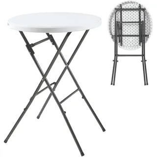 [en.casa] Klapptisch Ø 80 x 110 cm Weiß