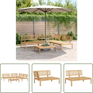 The Living Store 4-tlg. Garten-Sofagarnitur aus Paletten Massivholz Akazie - Braun