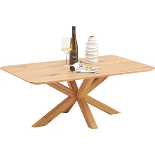 Linea Natura Couchtisch , Eichefarben , Holz , Eiche , massiv , rechteckig , Sternfuß , 70x45x115 cm , Holzmöbel, Holztische, Wohnzimmertische Holz, Couchtische Holz