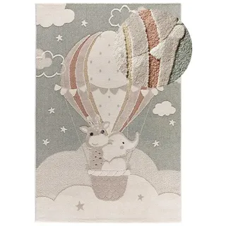 Atticgo Kinderteppich Grün Clown 120/170 cm , Textil , Tiere , Rechteckig , 120x170 cm , Oeko-Tex® Standard 100 , antistatisch, für Fußbodenheizung geeignet, leicht zusammenrollbar , Teppiche und Böden, Teppiche, Kinderteppiche