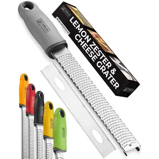 ORBLUE Käsereibe Zitronenreibe Zester Reibe Fein Parmesanreibe Handreibe Rasiermesserscharfe Premium Edelstahl Reibeoberfläche- für Hartkäse - Ingwerreibe