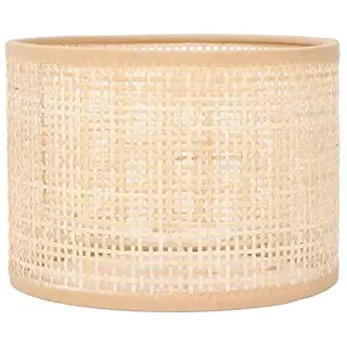 Yosoo Health Gear Rattan Lampenschirm Ersatz, E27 E14, Gewebter Korb Kronleuchter, Trommelschirm Glühbirnenkäfig Abdeckung, Ansteckbare Deckenpendelleuchte für Tisch