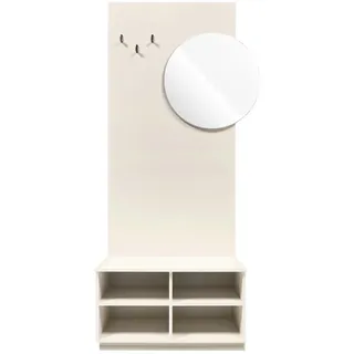 Carryhome Garderobe , Kaschmir , Glas, Holzwerkstoff , 3-teilig , 96x205x38 cm , Garderobe, Garderoben-Sets & Garderoben-Serien, Garderoben-Sets