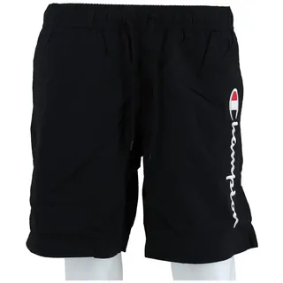 Champion Herren, Legacy Icons Beachshorts-Crinkle Taslon Contrast Logo Bermuda Badehose, schwarz, L
