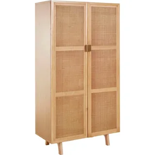 LeGer Home by Lena Gercke Highboard »Lina, TOPSELLER!, OTTOs Choice« Schrank, Kommode, Mit Rattan Einsatz, 3 Innenfächer, teilmassiv beige
