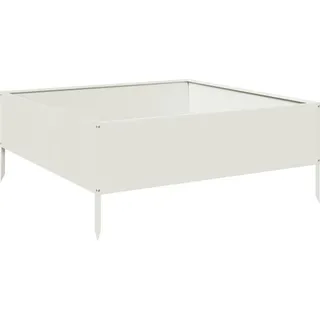vidaXL Hochbeet Weiß 100x100x25 cm Stahl - Weiß