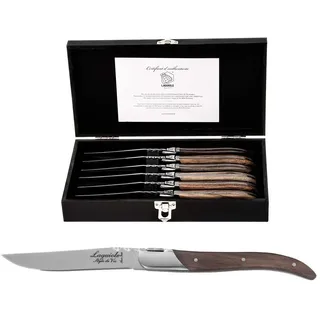Laguiole Style de Vie Steakmesser Luxury Line, 6-teilig, Gemischtes Holz