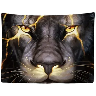 Ulticool - Wandteppich Tapestry Dekoration Wohnung - Löwe Löwenkopf Raubtier Natur - 200 x 150 cm groß - Wandtuch Wandbehänge - Accessoires für Schlafzimmer Wohnzimmer Kinderzimmer