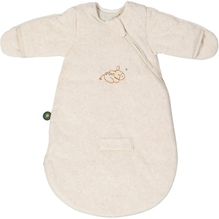 Nattou Babyschlafsack mit Ärmeln für Herbst und Winter, Aus Baumwolle und Polyester, Esel Leo, TOG 2,5, Ca. 60 cm, 0-3 Monate, Felix und Leo, Beige