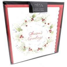 Hallmark Weihnachtskarten mit Kranz, luxuriös, 6 Stück