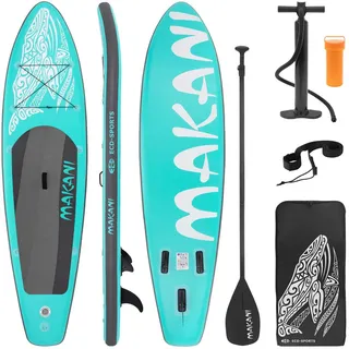 ECD-Germany Stand UP Paddle Board Makani Türkis , Kunststoff , Wasser/Strand/Meer , 80x15x320 cm , Freizeit & Co, Pools & Wasserspaß, Stand Up Paddle