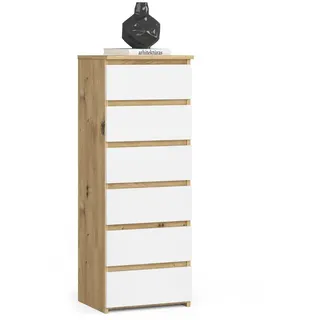 home collective Kommode mit Schubladen, 109 cm hoch und 40 cm breit Wohnzimmer Schlafzimmer Flur Schrank schmal