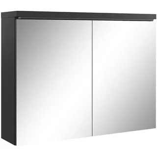 Spiegelschrank Paso 80cm Schwarz - Schrank Spiegelschrank Spiegel Badezimmer Bad