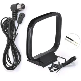 Bingfu FM Radio Antenne mit F Stecker, 1,5 m Verlängerungskabel + 2 Bare Wire AM Loop Draht Antenne für UKW FM AM Radio Home Stereo Audio Video Receiver
