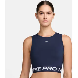 Nike Tanktop "PRO DF 365 CROP TANK" körpernahe Passform, für Fitness und sportliche Aktivitäten, midnight navy, weiß