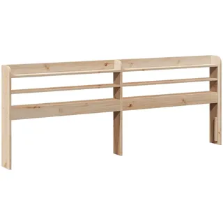 vidaXL Kopfteil mit Ablagen 180 cm Massivholz Kiefer - Braun
