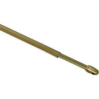 GARDINIA Vitragestange flachoval, Ausziehbar, Gardinenstange, Metall/Kunststoff, Messing, 40-65 cm, 2 Stück