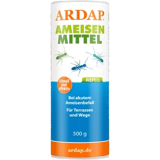 ARDAP Repell Ameisenmittel 500g - Ameisen Pulver mit effektiver Sofort- & Nestwirkung, Ameisenstreumittel, Mittel gegen Ameisen, Ameisenpulver zum Streuen draußen, Wirkt bei akutem Befall (PT19)