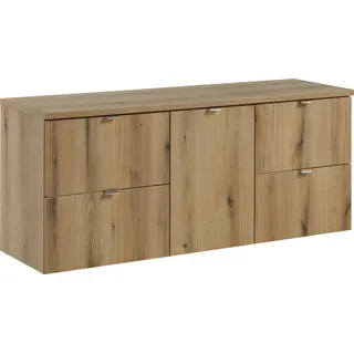 Badezimmerschrank 140 cm mit Wäschekorb Eiche Evoke
