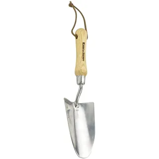 Kent & Stowe Handschaufel – Blumen-Kelle aus Edelstahl zum Pflanzen und Umtopfen, Pflanzschaufel mit Griff aus Eschenholz, Länge: 33,5 cm