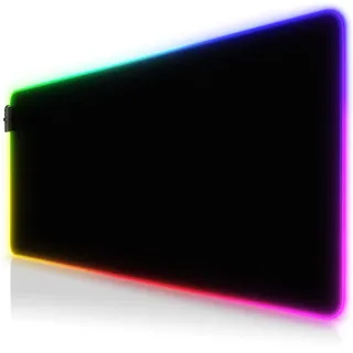 CSL - RGB Gaming Mauspad - Schreibtischunterlage - 900x400 mm Übergröße - XXL Mousepad - Multi Color - 11 Beleuchtungs-Modi - 7 LED Farben Plus 4 Effektmodi - abwaschbar - schwarz