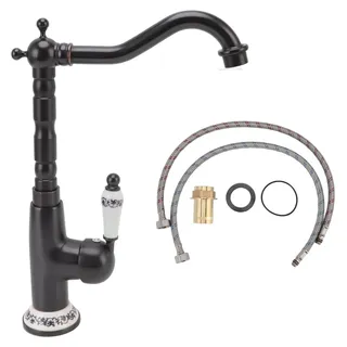 Antiker Wasserhahn Retro -Stil Porzellanventil Long Ausguss robust