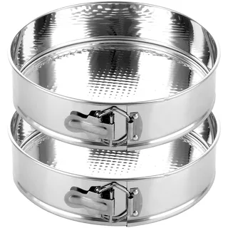 STARVAST 2 Stück Backform Edelstahl Kuchenform Springform, unbeschichtet PFAS-frei aus 18/8-Edelstahl Spülmaschinenfest, 25 cm