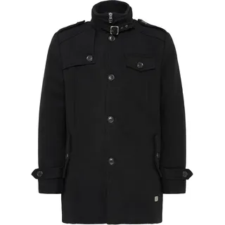 Kurzmantel INDICODE "Kurzmantel IDBrandan", Herren, Gr. M, schwarz (schwarz onyx), Obermaterial: 50% Wolle WO. 50% Polyester PES., Mäntel Kurzmantel